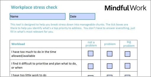 Stress Check tool Stress Check tool